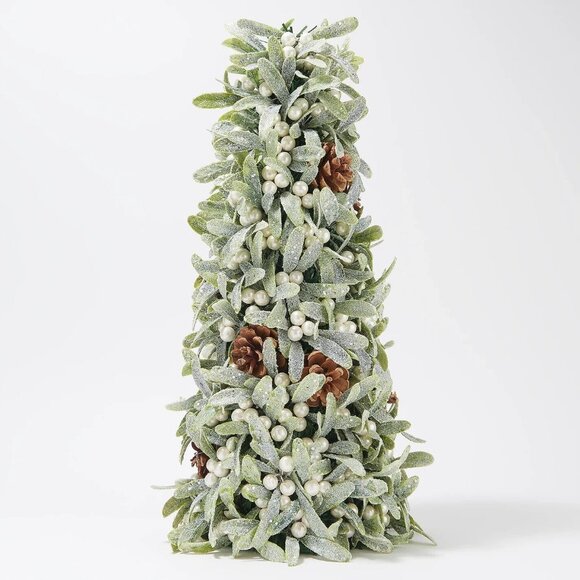 20" Mistletoe and Berry Cone Tree by Valerie - White H224708 -